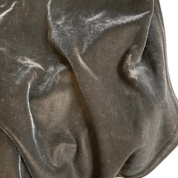 Vintage Womens Dress 12 Black Velvet Jeffrey Dara Long Evening Beaded Side Slits - Picture 7 of 11